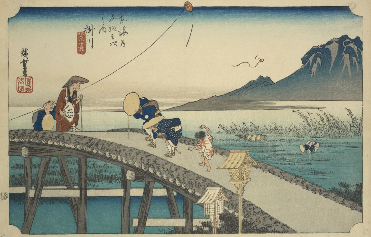 歌川広重『東海道五十三次』内：掛川宿「秋葉山遠望」静岡県掛川市