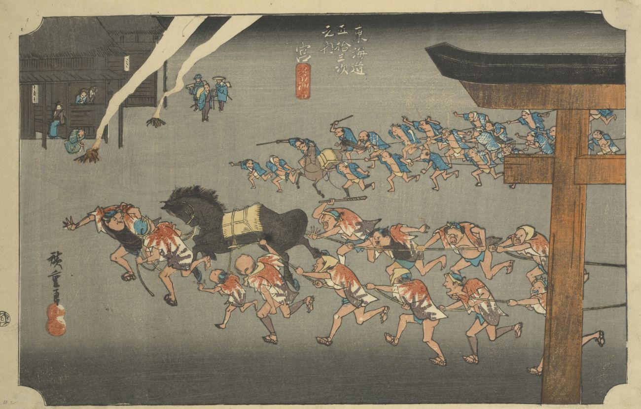 歌川広重『東海道五十三次』内：宮宿「熱田神事」愛知県名古屋市