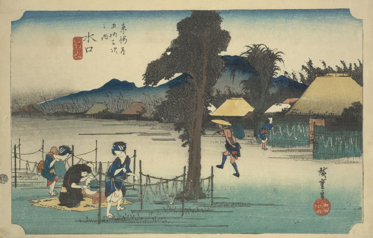 歌川広重『東海道五十三次』内：水口宿「名物干瓢」滋賀県甲賀市